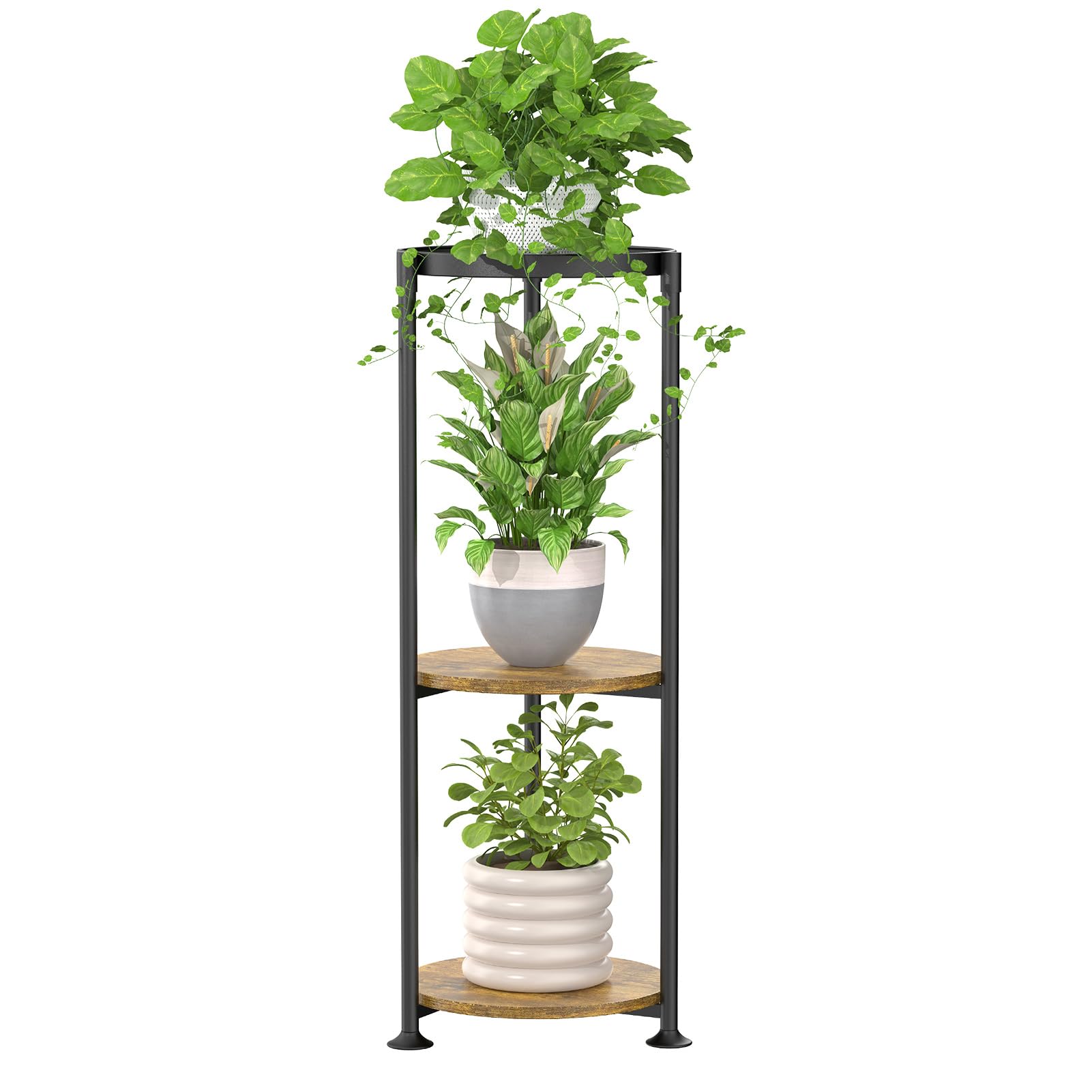 iDavosic.ly 3-tier corner plant stand displays large pots with space-saving support