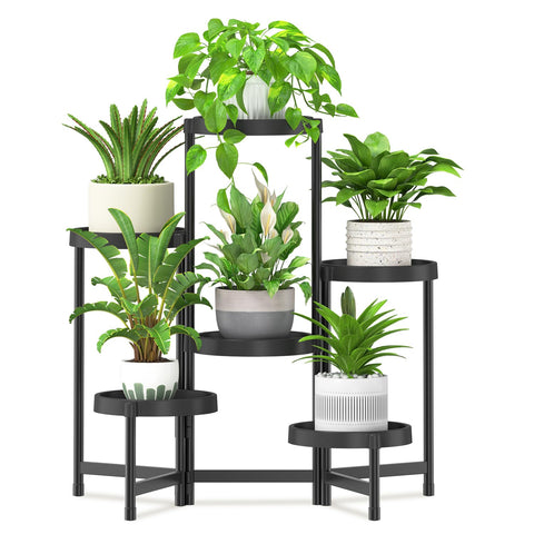 idavosic.ly 6-tier folding plant stand for indoor and outdoor use with easy assembly