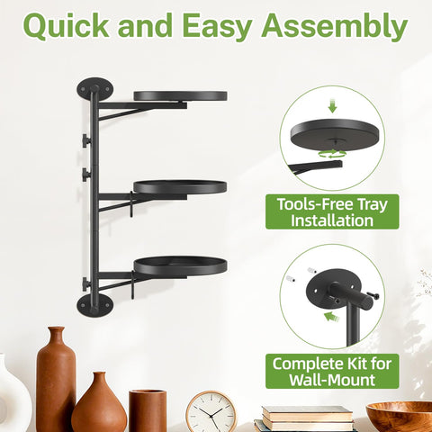 iDavosic.ly raised tray rim helps prevent spills and soil spills