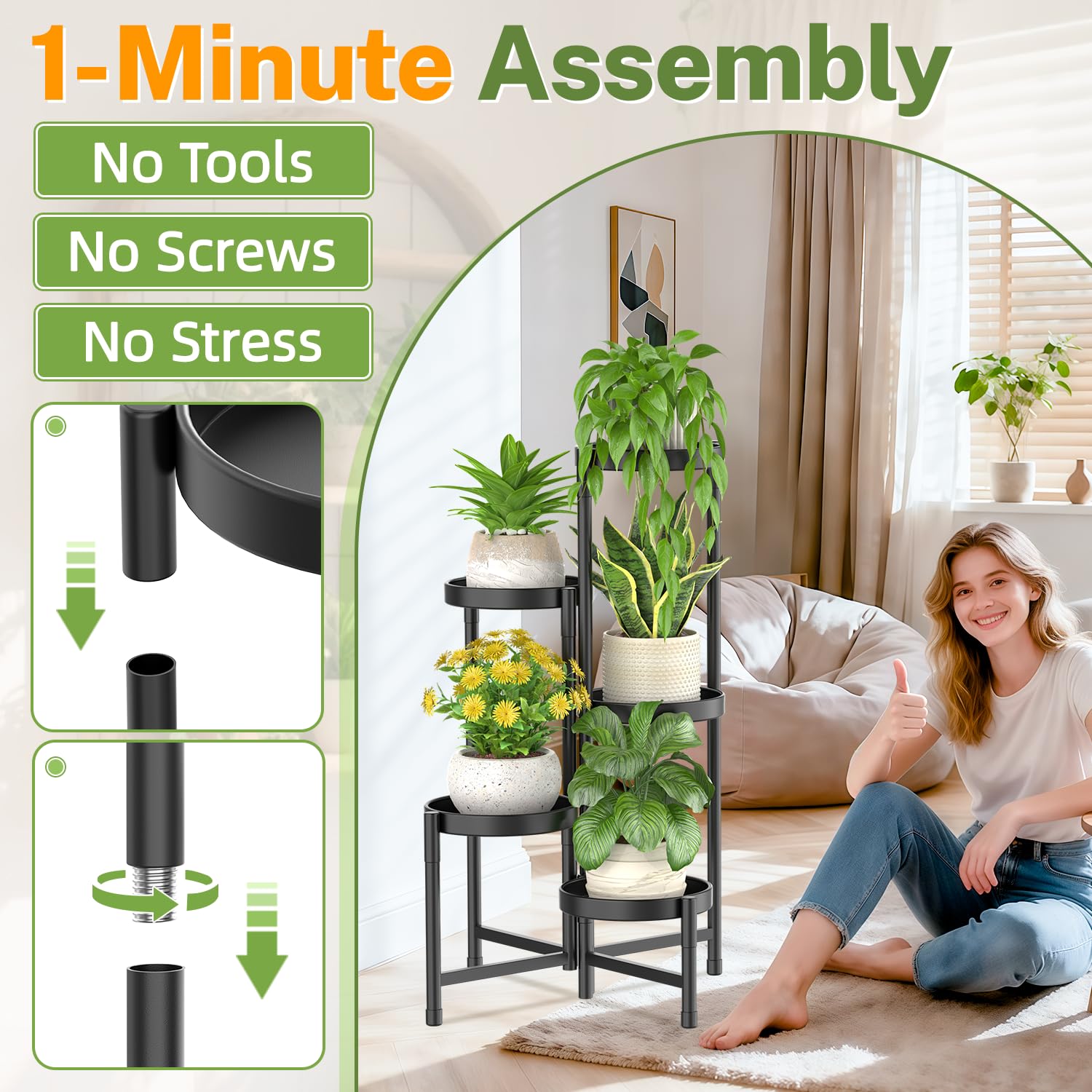 iDavosic.ly iron rack shows easy assembly for quick setup on patios or living rooms.