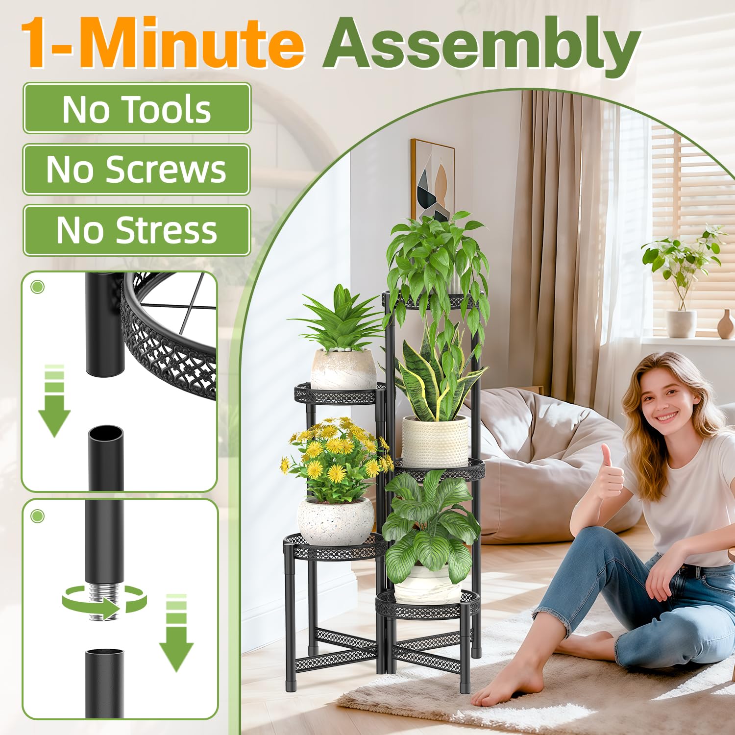iDavosic.ly tall orchid rack outdoors enhances patio greenery