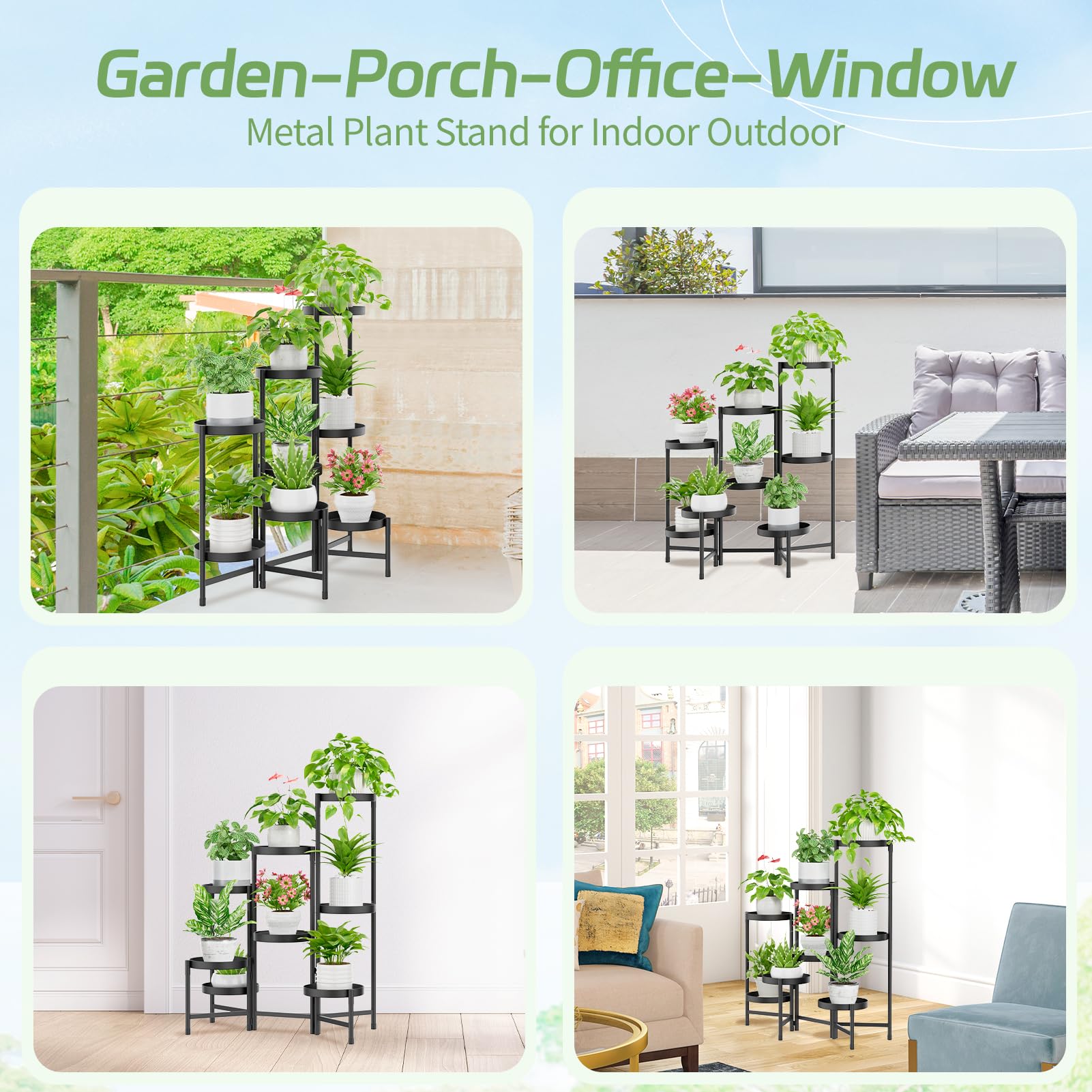 Plant stand with waterproof, rust-resistant coating for outdoor use