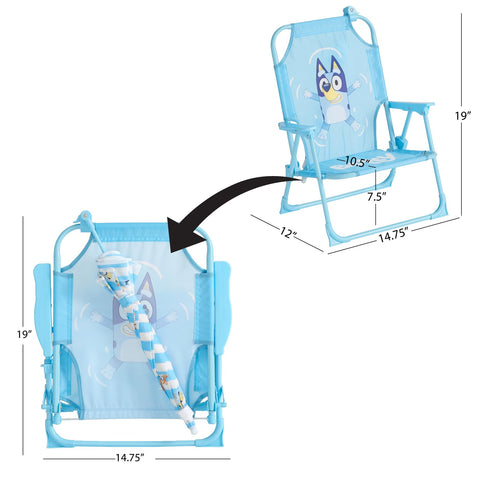 Idea Nuova Bluey chair built on a durable metal frame for active kids.