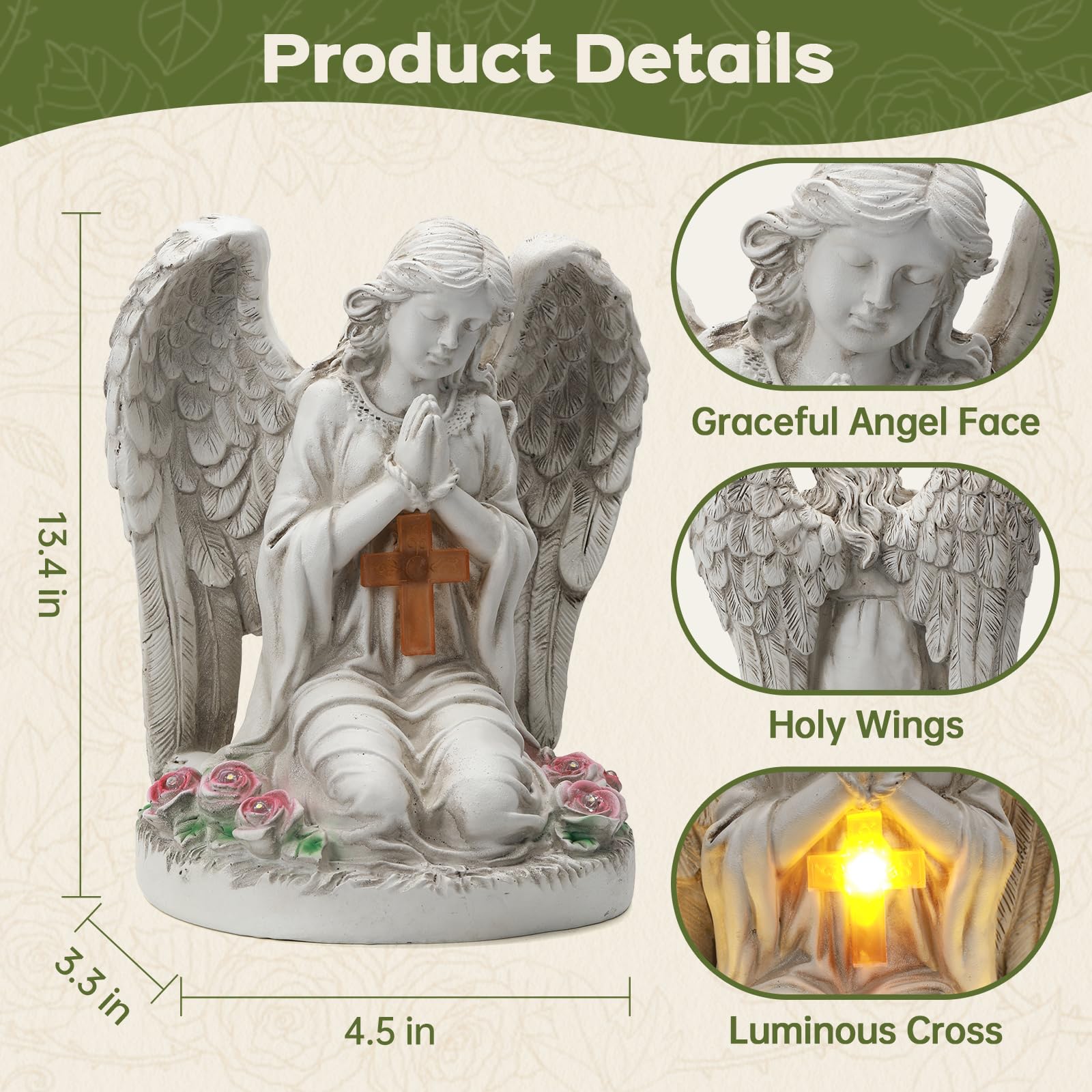 IDEA SHOW Resin angel craftsmanship enhances garden decor with durability