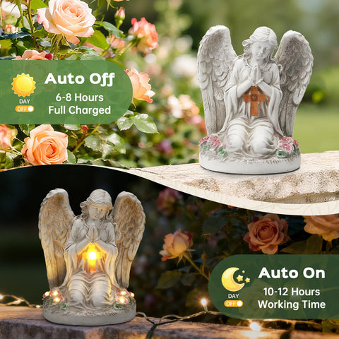 IDEA SHOW Solar-powered statue with auto on/off for easy lighting