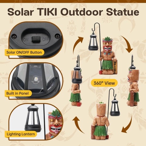 IDEA SHOW tiki statue brightens a balcony with energy efficient illumination