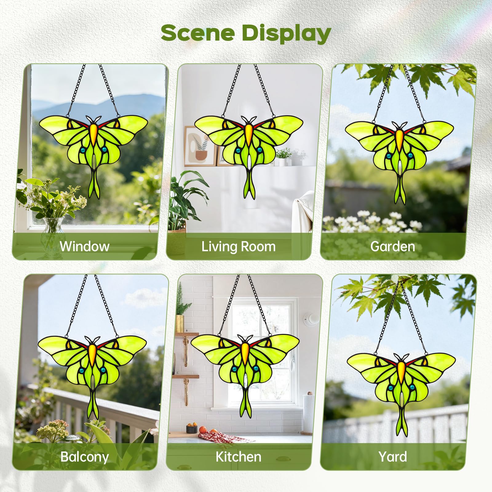 IDEA SHOW Window hanger brightens living rooms with colorful light reflections.