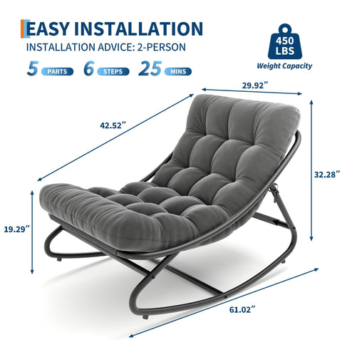 IDEALHOUSE adjustable papasan rocker enabling customizable, gentle rocking.