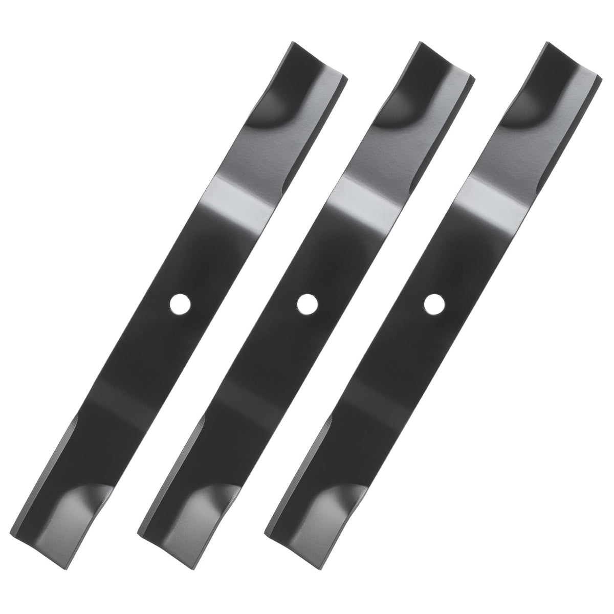 IDEASURE 04771200 high-lift blade for 18-inch deck showing durable cutting edge.