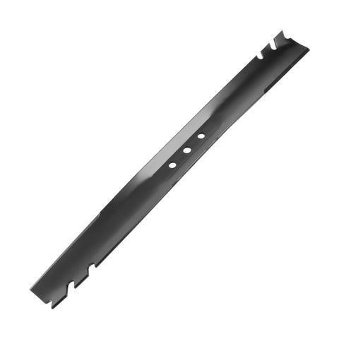 IDEASURE 131-4547-03 mulching blade closeup shows durable steel for long-lasting mowing.