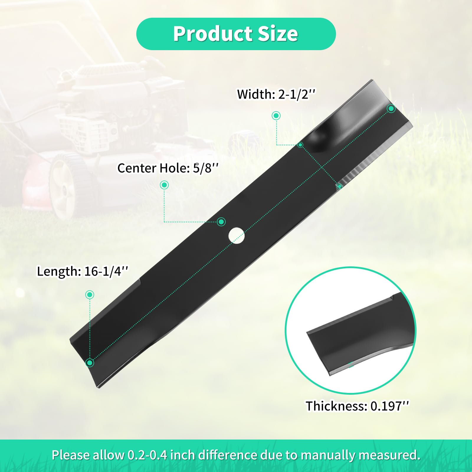 Close-up of IDEASURE 5020843S blade showing durable steel construction.