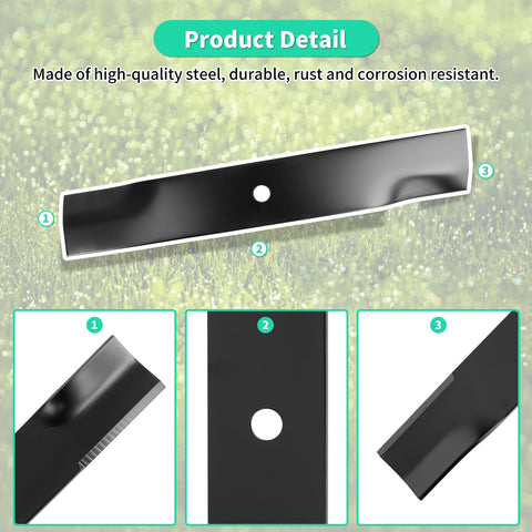 IDEASURE 5020843S three-pack blades ready for installation on compatible mowers.