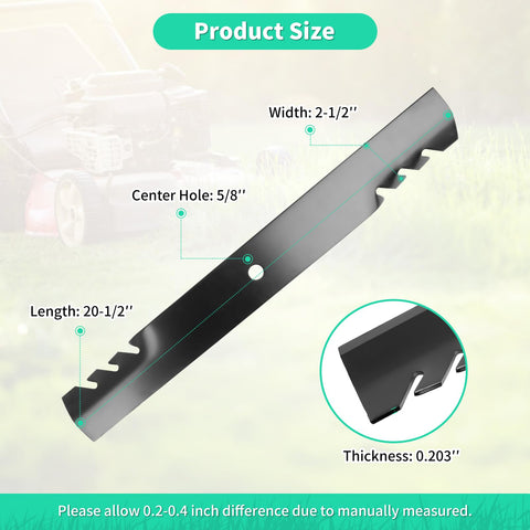 IDEASURE 60inch mulching blades pack ensures clean, even cuts across tall grass.