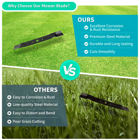 IDEASURE blade in mower deck action demonstrates sturdy mowing performance.
