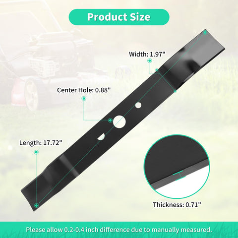 IDEASURE blade in thick steel highlights durability for long mowing life.