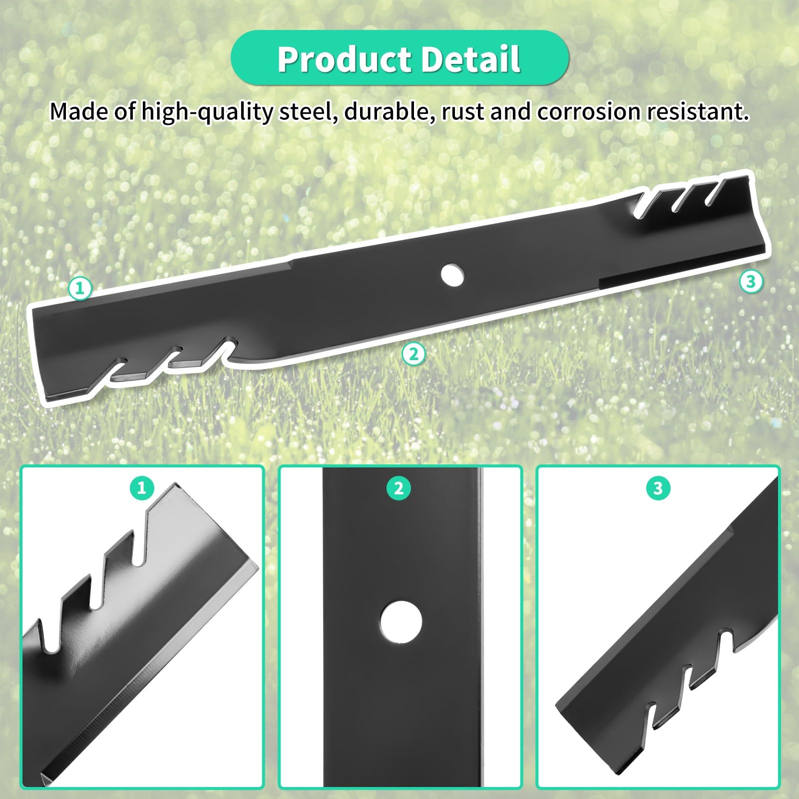 IDEASURE Exmark Lazer Z compatibility blade enhances versatile mower fit.