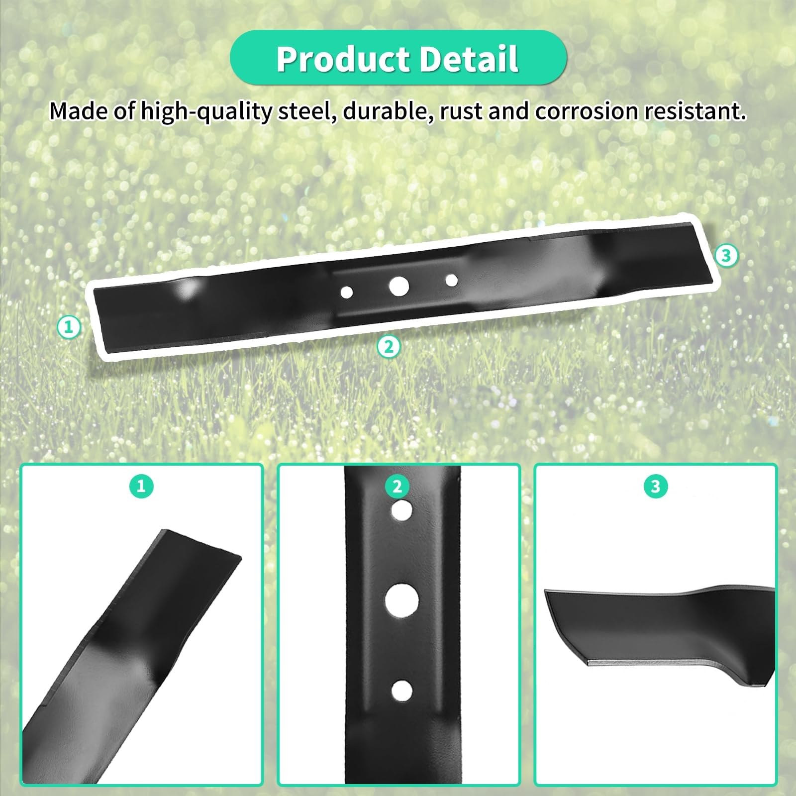 IDeASURE GX20249 blade compatible with John Deere L100 series for reliable lawn results.
