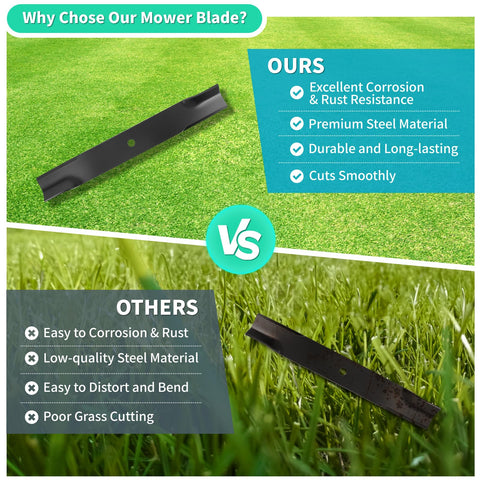 Includes three blades for convenient replacement and ongoing mowing efficiency.