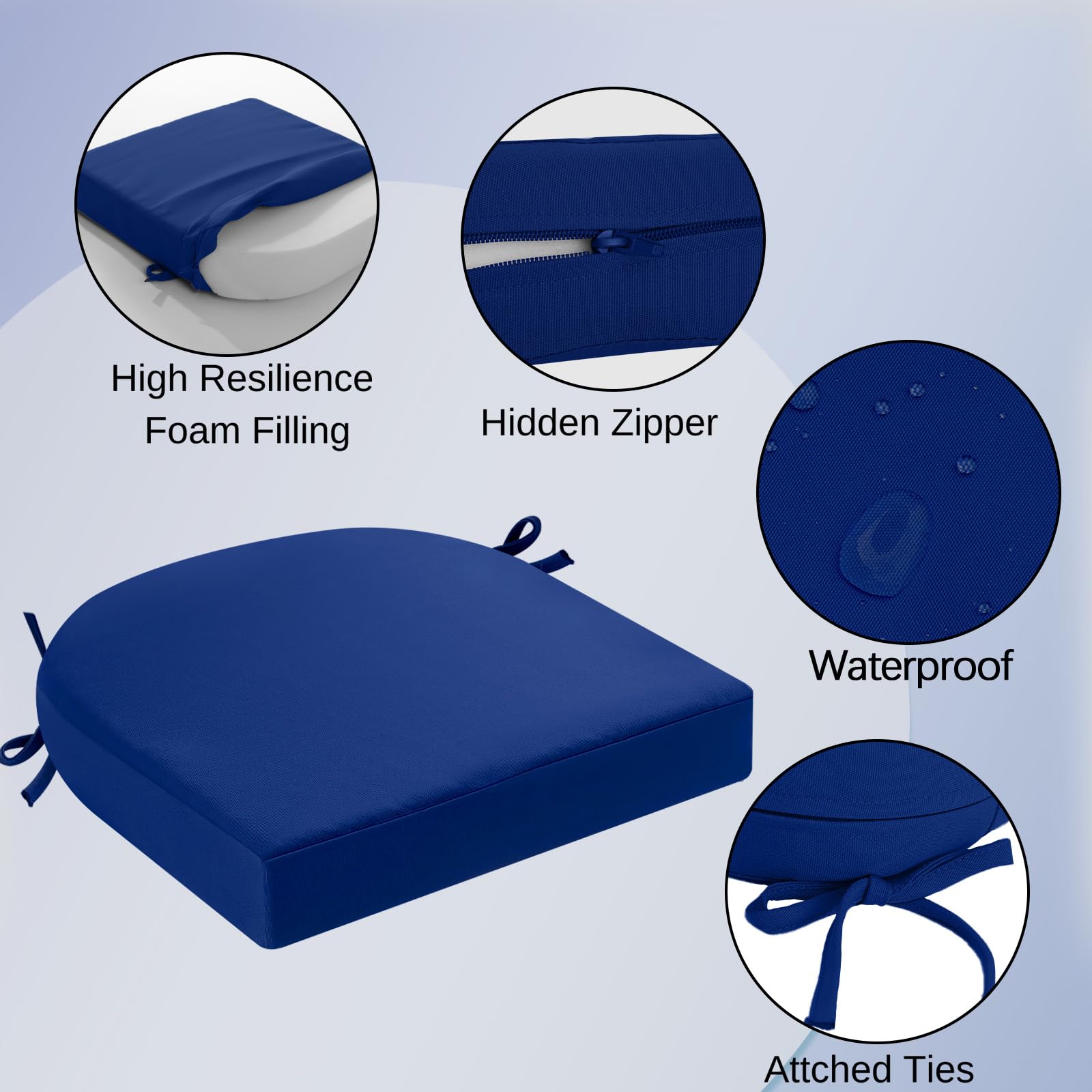 idee-home high-density foam core delivers ergonomic softness on patio chairs.