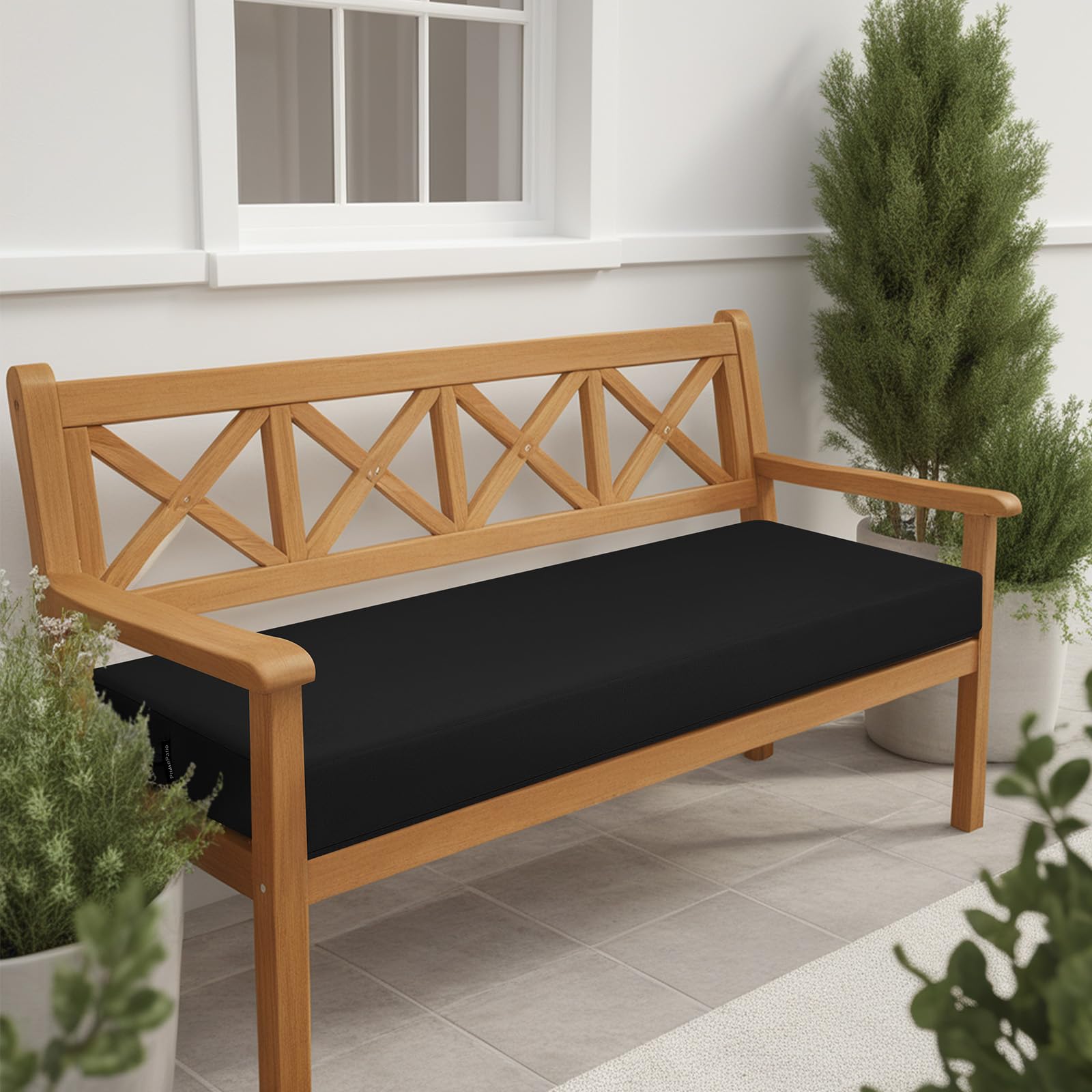 idee-home outdoor bench cushion black finish for patio