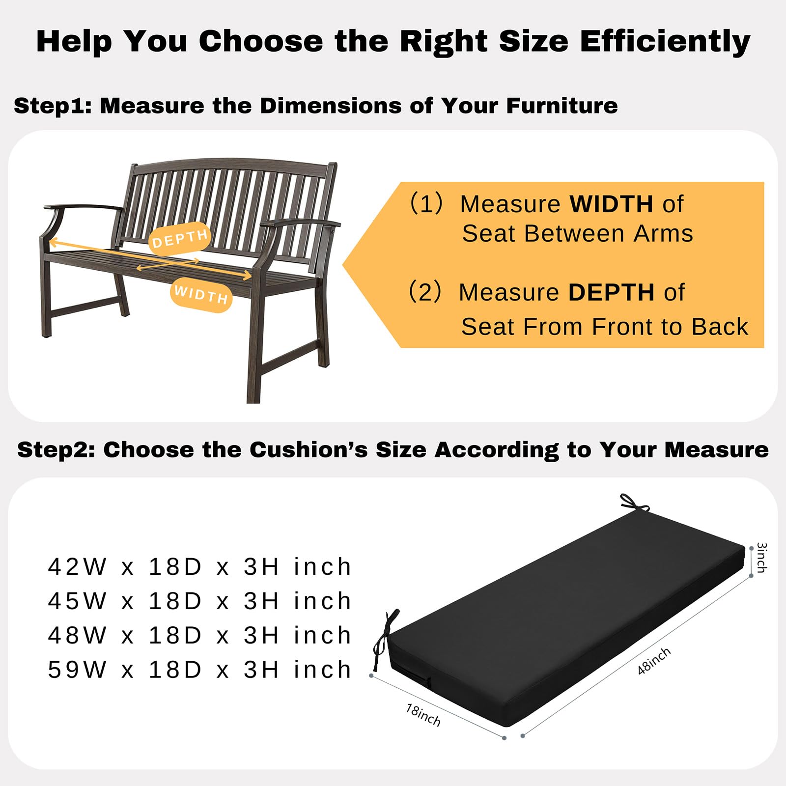 idee-home outdoor bench cushion machine-washable cover
