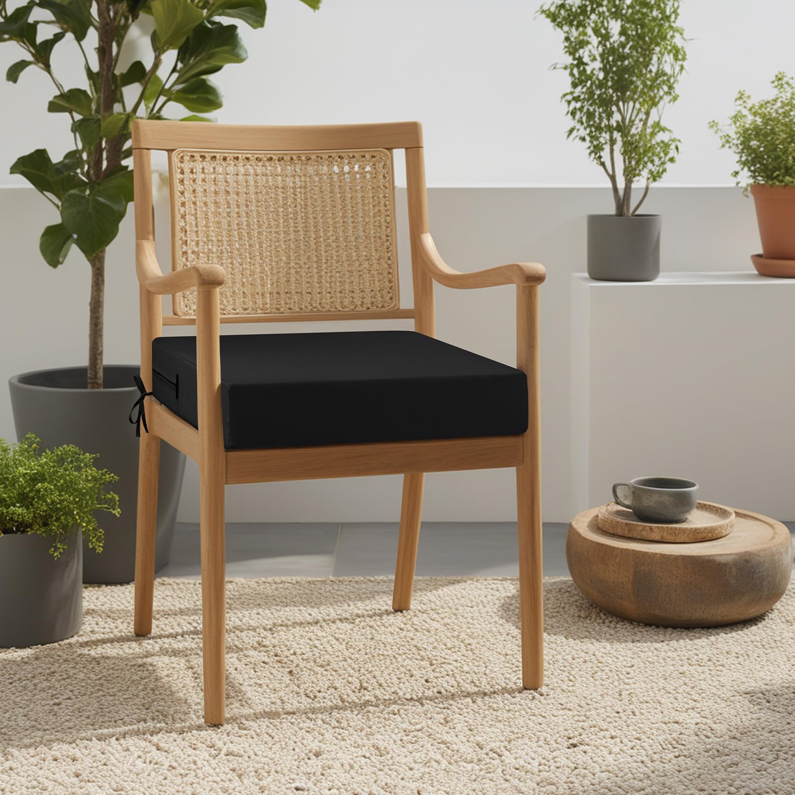 idee-home outdoor chair cushions side view showing ties keep cushions in place
