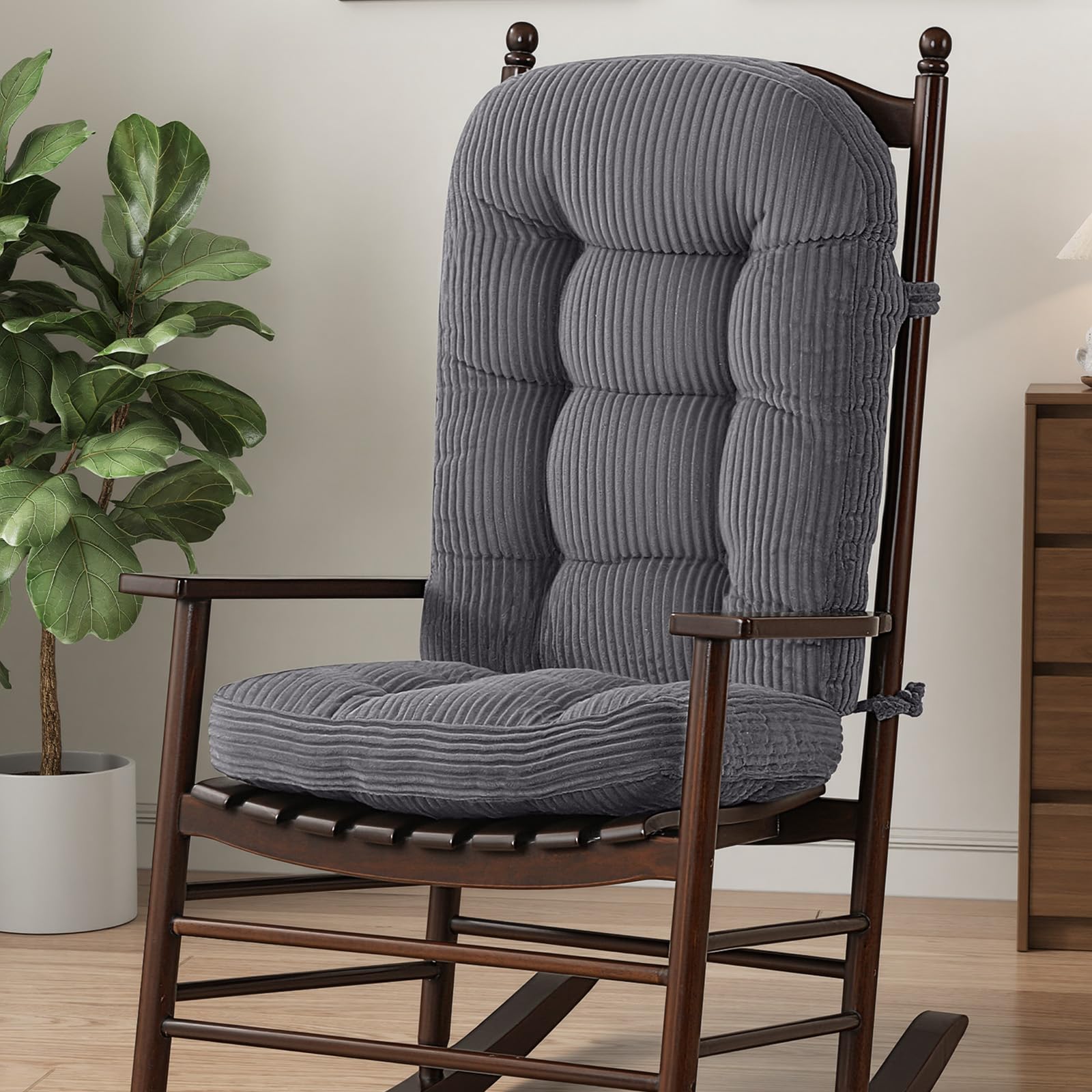 idee-home rocking chair cushions grey cover for cozy daily lounging