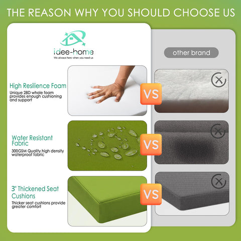 idee-home durable stitched edges cushion with hidden zipper for longevity