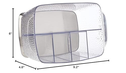 iDesign Rain silverware caddy on dining table ideal for gatherings.