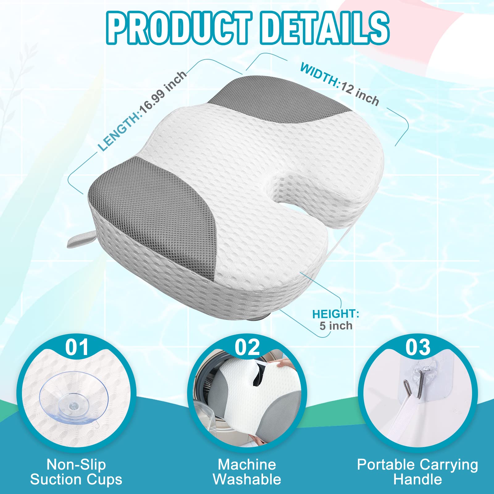 Idle Hippo booster seat removal tab for easy lifting from tub