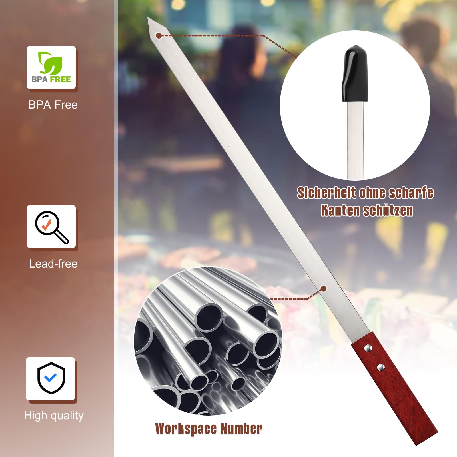 Idong skewers are reusable and easy to clean after grilling.