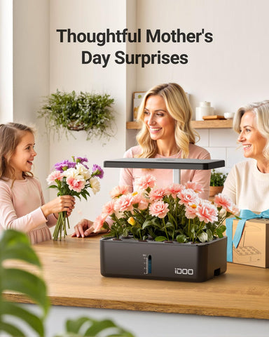 iDOO auto-timer feature showcased for convenient growth cycles.