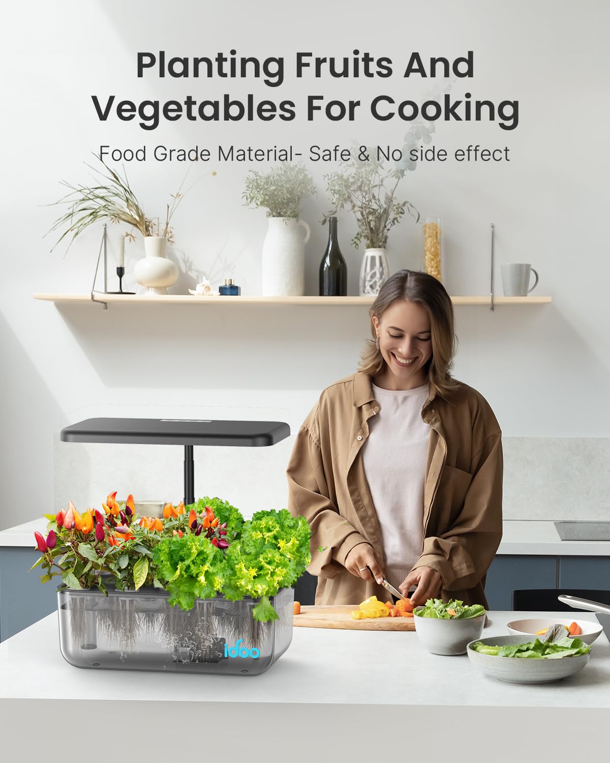 iDOO kitchen herb garden enables fresh herbs.