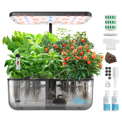 iDOO hydroponics water tank enables clear root observation.