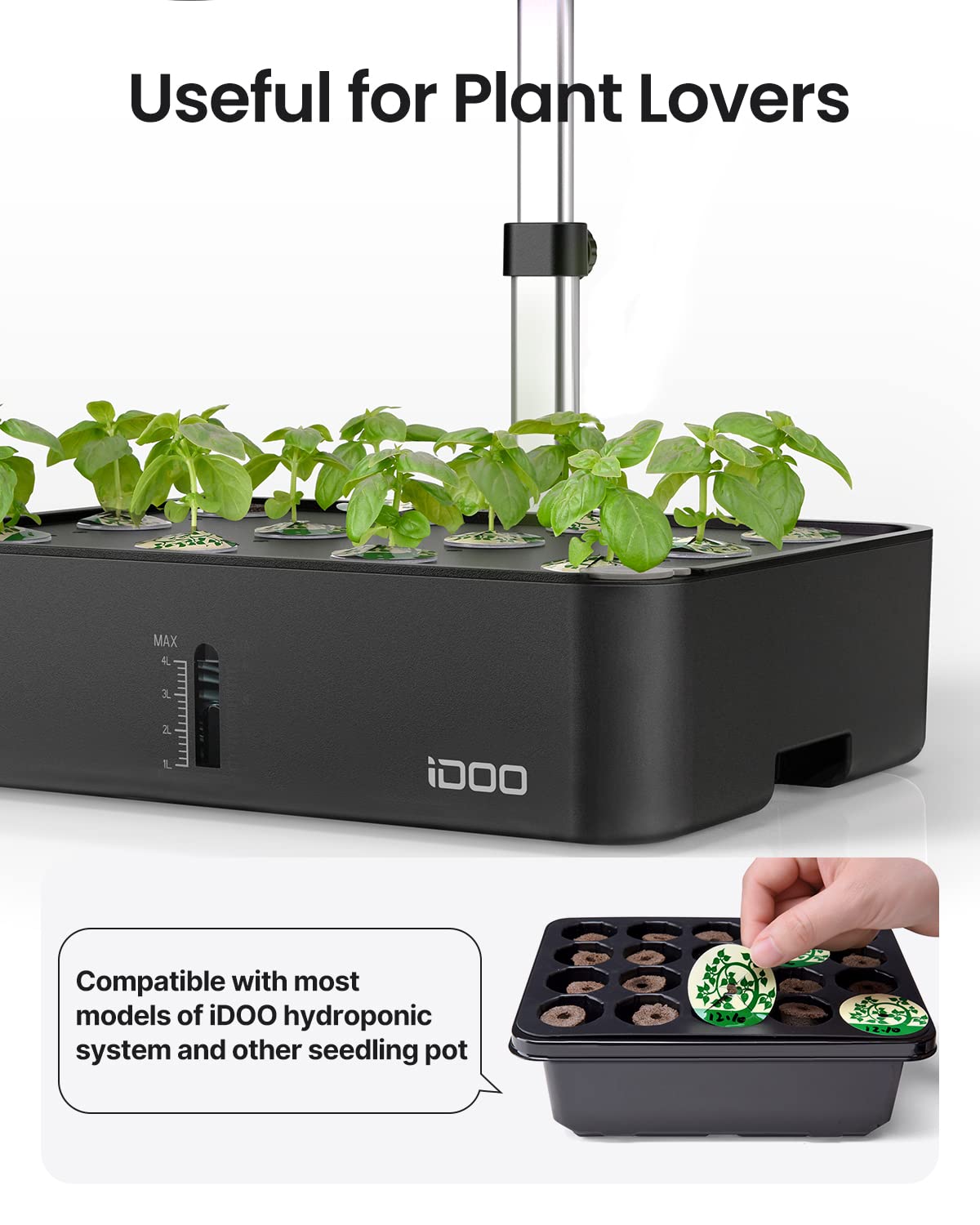 iDOO petal-shaped seed labels designed to avoid damaging stems