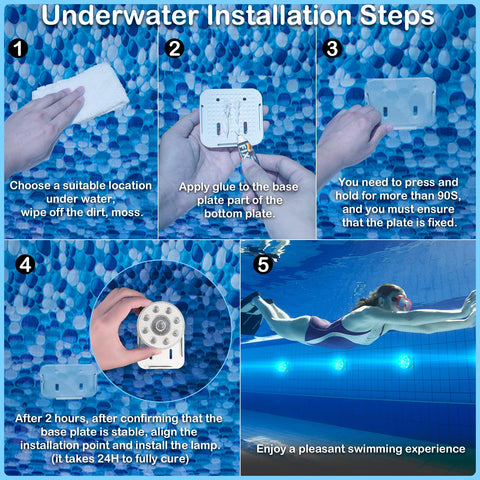 idyl light versatile for above-ground and inground pools with underwater installation