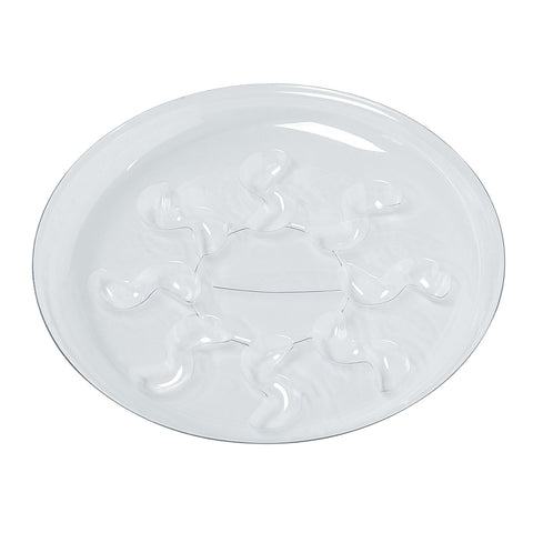 Idyllize clear PET saucer material highlights recyclable, durable design