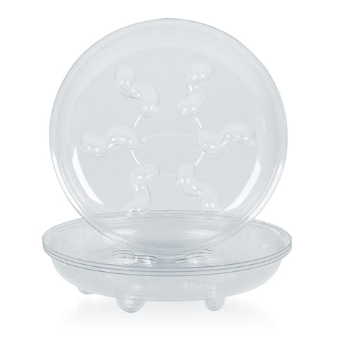 Idyllize clear plastic plant saucer for 6-inch pots protecting surfaces from moisture and stains