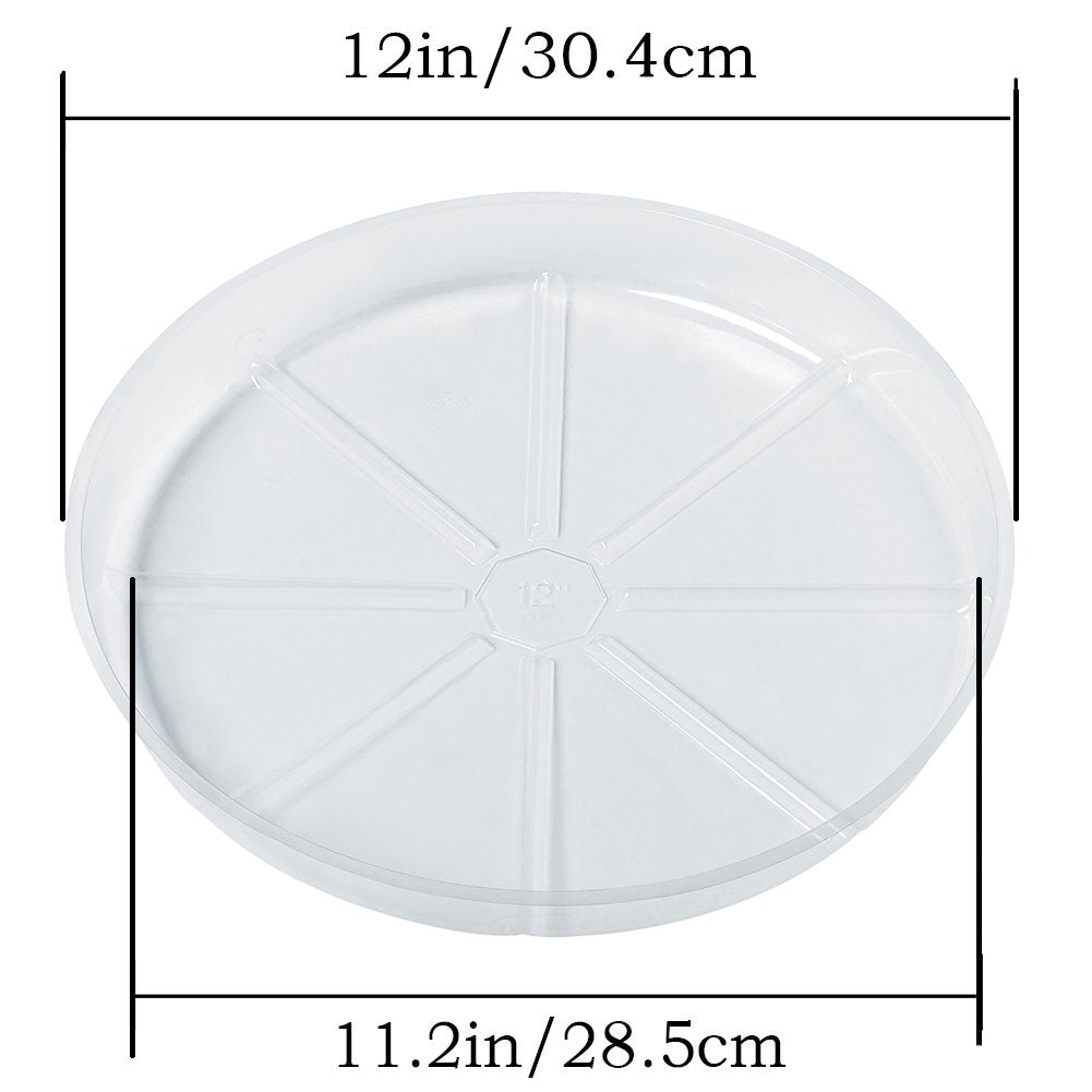 Idyllize clear plastic saucer close-up showing inner diameter for stable pot fit and airflow.