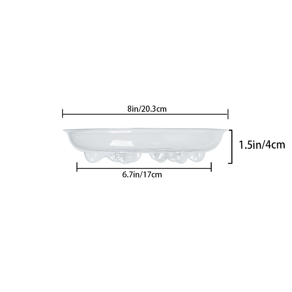 Idyllize clear plastic plant saucer under a pot to keep surfaces clean.