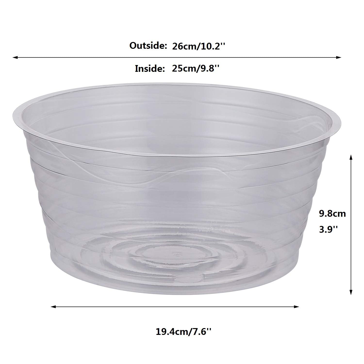 Idyllize deep 3.9-inch saucer for added durability and spill containment.