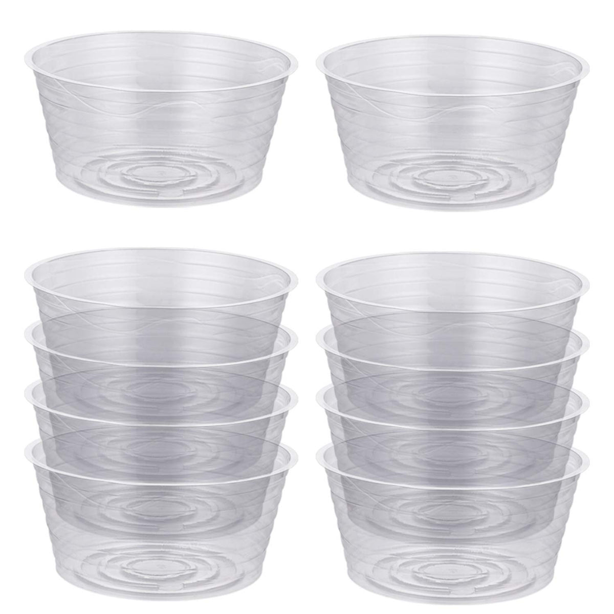Idyllize clear saucer for 10-inch pots with top diameter 10.2 inches protects surfaces.