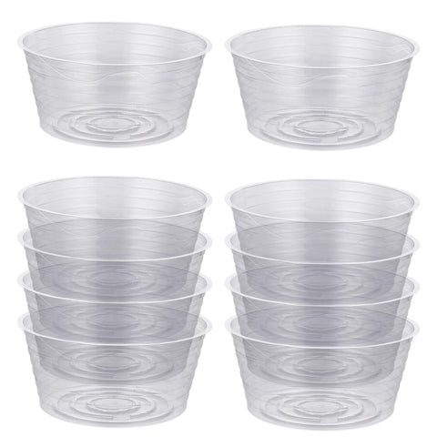 Idyllize clear saucer for 10-inch pots with top diameter 10.2 inches protects surfaces.