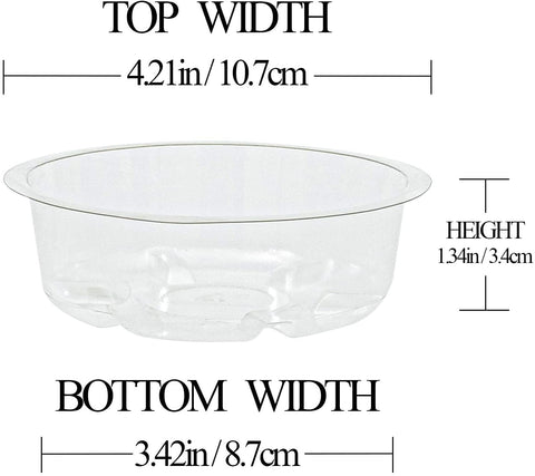 Idyllize clear-saucer 4in close-up, lightweight and durable for indoor or outdoor use