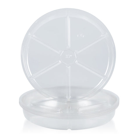 Idyllize clear saucer 4in top view protects surfaces from moisture