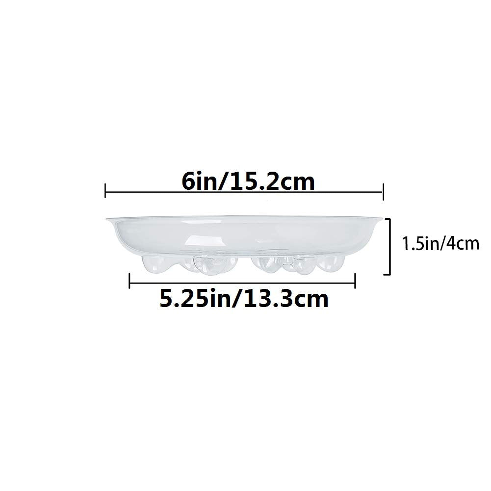 Idyllize clear 8in plant saucer for medium pots, durable tray.