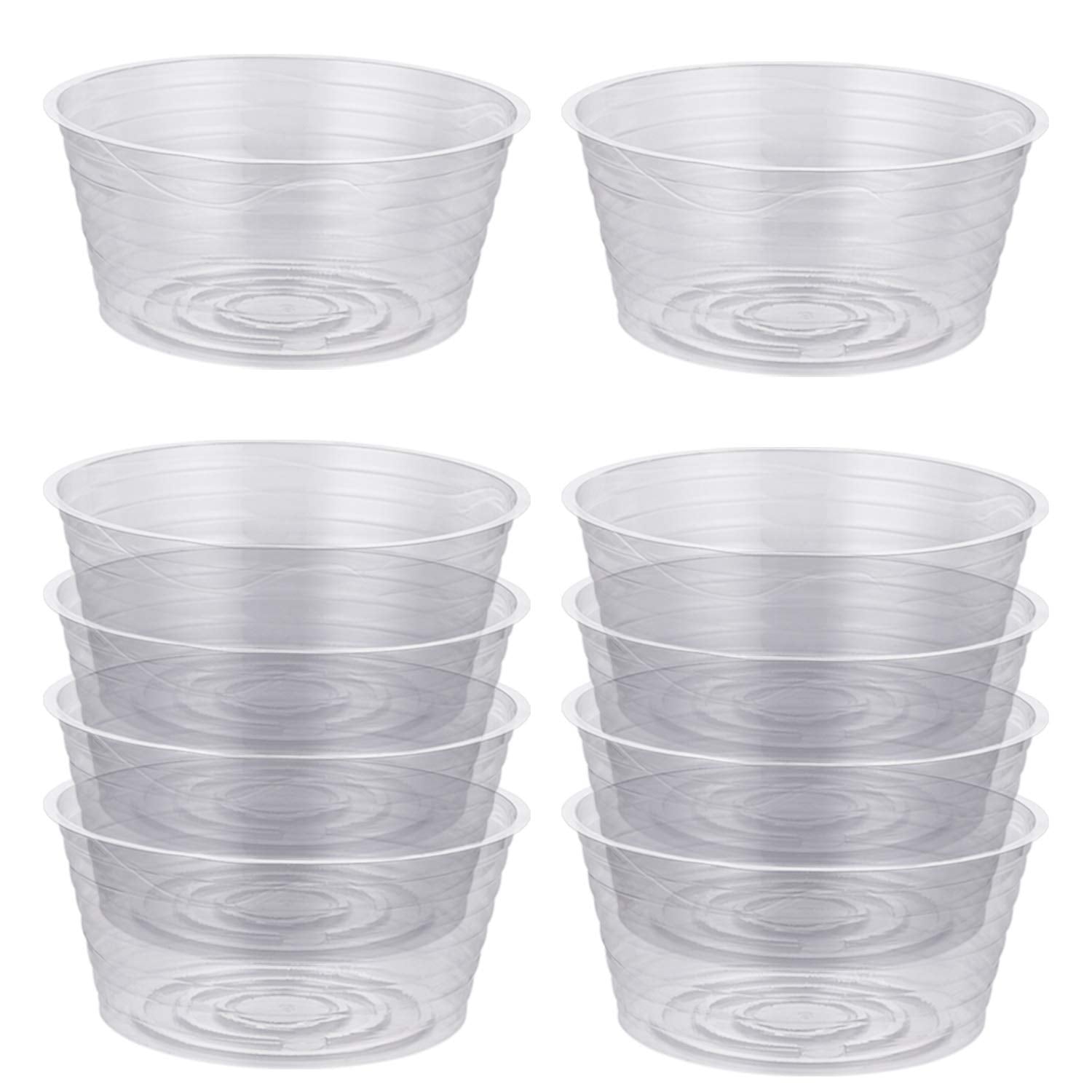 Idyllize clear plant saucer bottom view, protects surfaces from leaks.