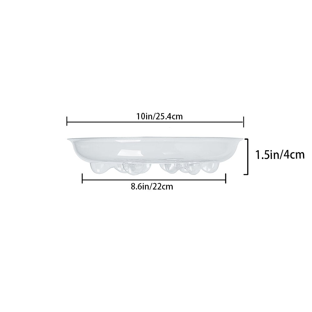 Idyllize grooved bottom saucer guards surfaces by guiding water away