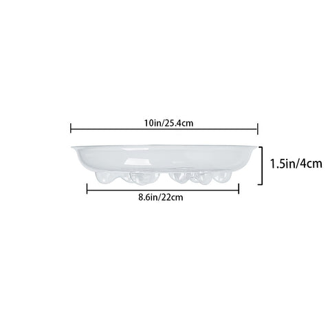 Idyllize grooved bottom saucer guards surfaces by guiding water away