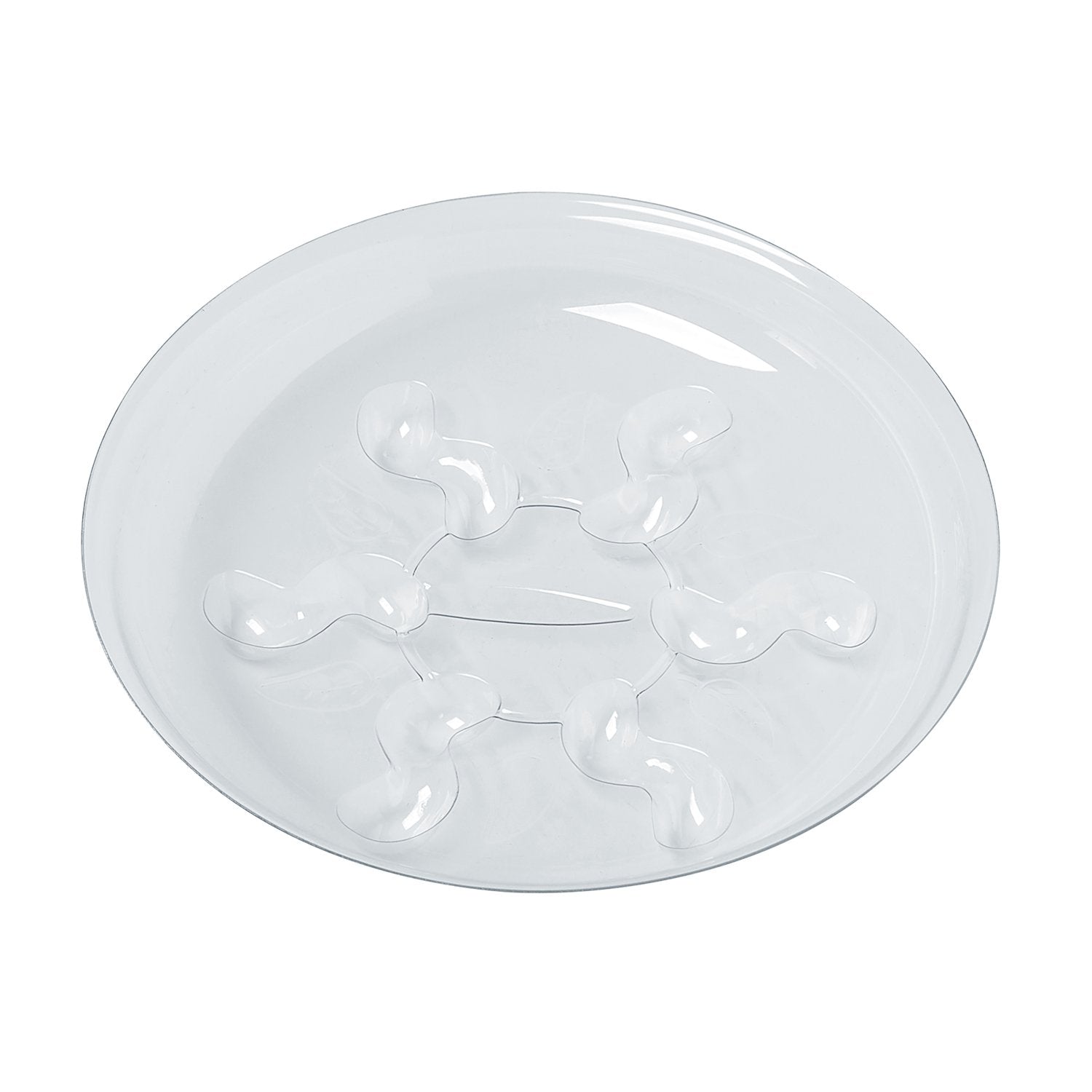Idyllize grooved design plant saucer preventing water spills.